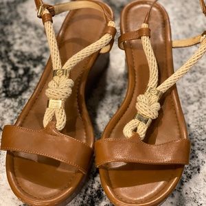 MK Rope and Leather platform sandals, size 9